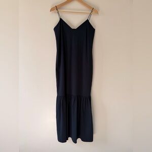 ❤️SOLD❤️ The Row "Morin" Stretch Cotton Navy Blue Poplin Maxi Dress, Small